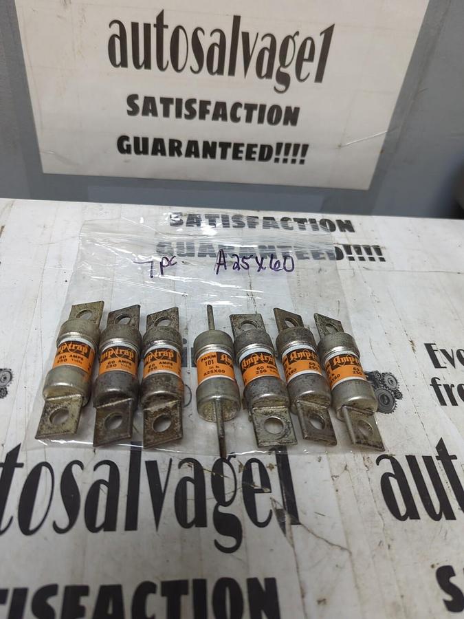 CHASE SHAWMUT,A25X60,AMPTRAP FORM 101 FUSES LOT OF 7 NOS
