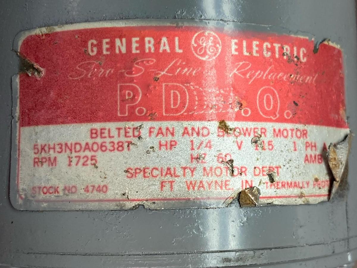 Used General Electric,5KH3NDA0638T,Single Phase Motor 1/4HP 115V 60HZ 1725RPM