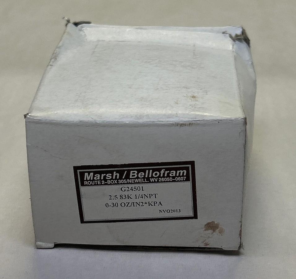 MARSH BELLOFRAM,G24501,PRESSURE GAUGE 0-30 OUNCES PER SQUARE INCH NOS