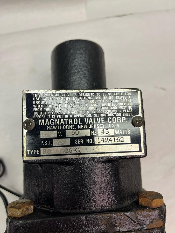 MAGNATROL,F35AR26-G,SOLENOID 1-1/2" VALVE 120V 50PSI