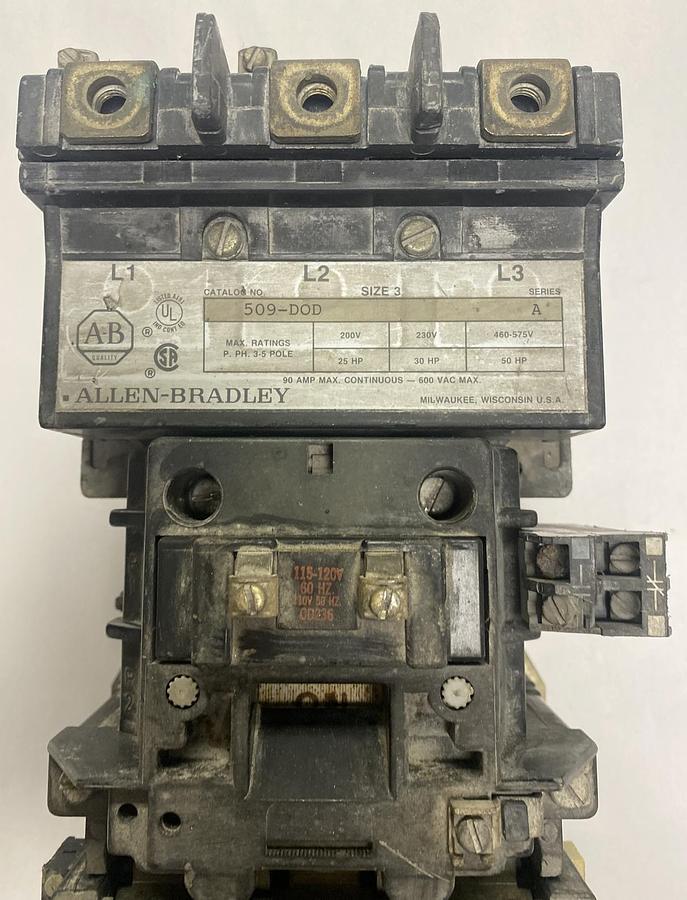 Used Allen-Bradley,509-D0D,Motor Starter 90A 600V 3 Pole