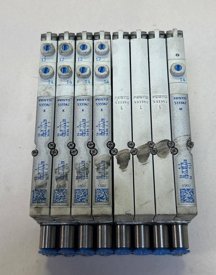 Used FESTO,VMPA1-FB-EMS-8,VALVE MANIFOLD W/ ELECTRONIC MODULE
