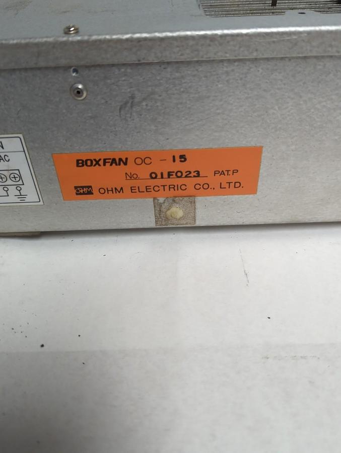 Used OHM ELECTRIC,OC-15,BOXFAN PRE-OWNED