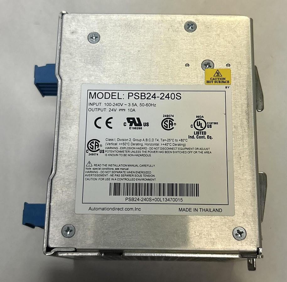 Used AUTOMATION DIRECT RHINO,PSB24-240S,SWITCHING POWER SUPPLY
