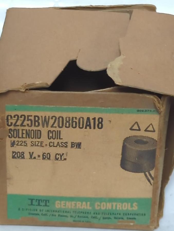 GENERAL CONTROLS,C225BW20860A1820,COIL 208V 60CY NOS