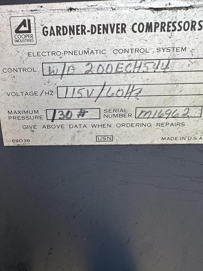 Used Gardner Denver 50 HP Rotary Screw Air Compressor