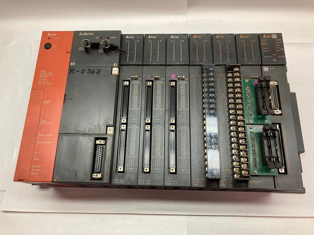 Used Mitsubishi,A62P A2ACPU AX42 AY41 AY13 AY42 AD71S2,Rack Assembly