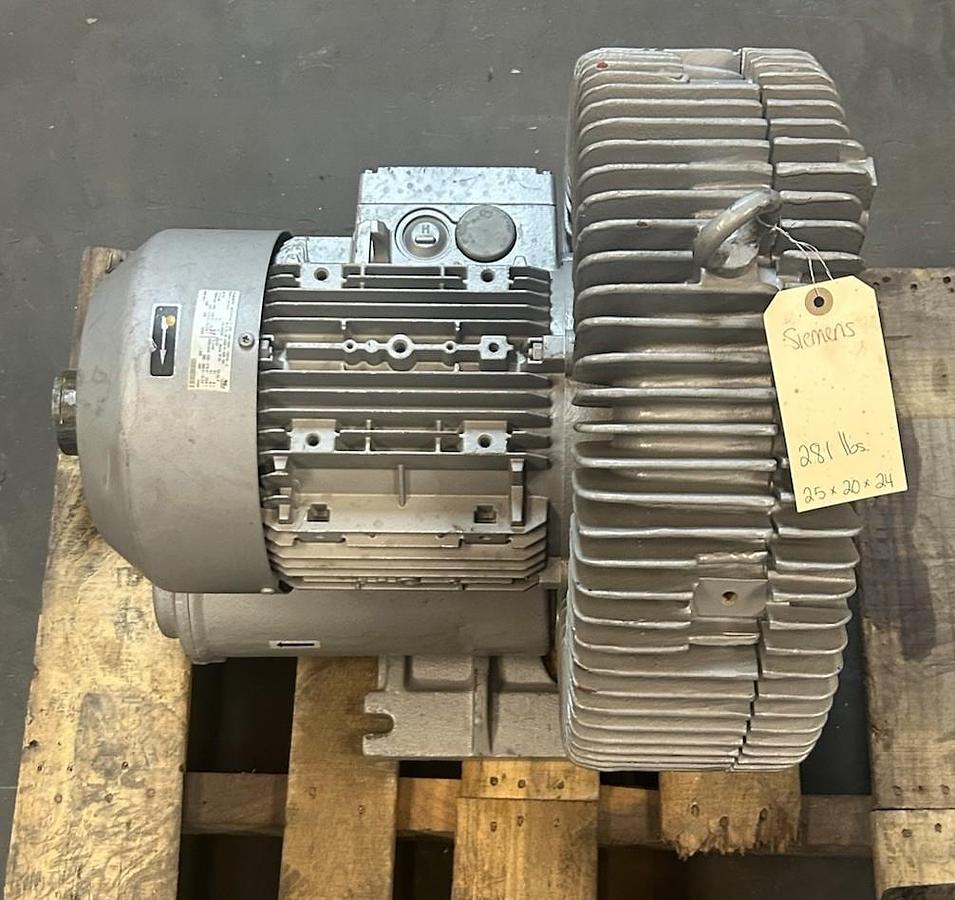 Used SIEMENS NASH ELMO,2BH1800-7AH16-Z,REGENERATIVE BLOWER 6.3KW 220-480V 3PH