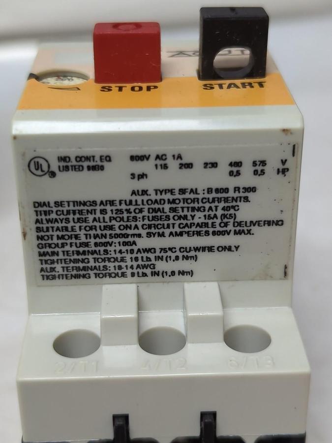 AGUT,SFKOE,MOTOR CONTACTOR SWITCH 0.63-1A NOS