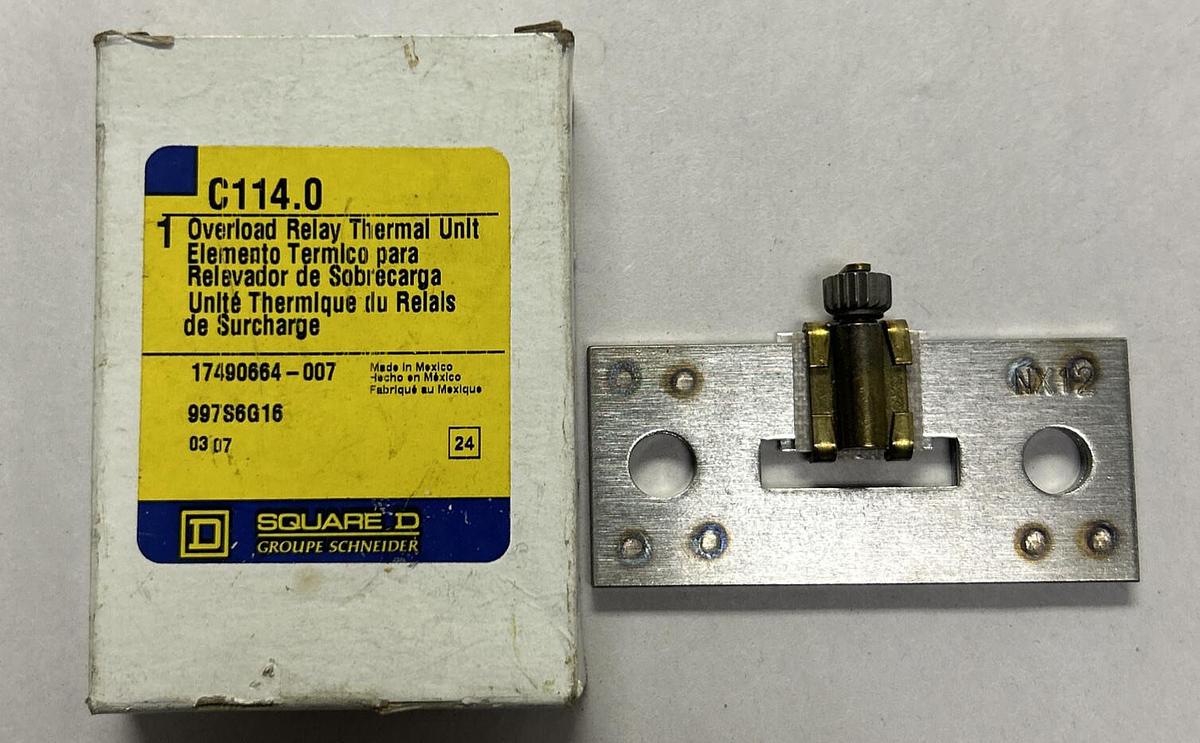 Used SQUARE D,C114.0,OVERLOAD RELAY THERMAL UNIT NEW