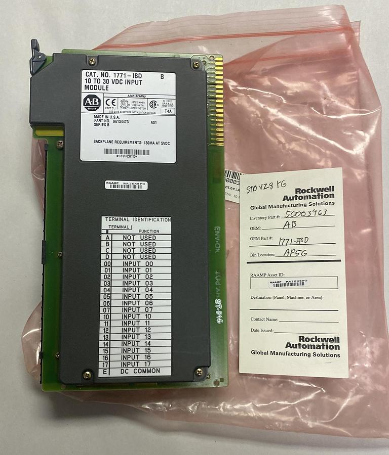 Used ALLEN BRADLEY,1771-IBD,SER B INPUT MODULE REFURBISHED