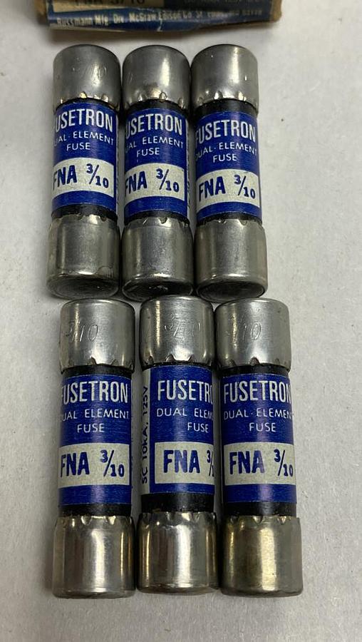 Cooper Bussmann,FNA 3/10,Fusetron Fuse Lot Of 6