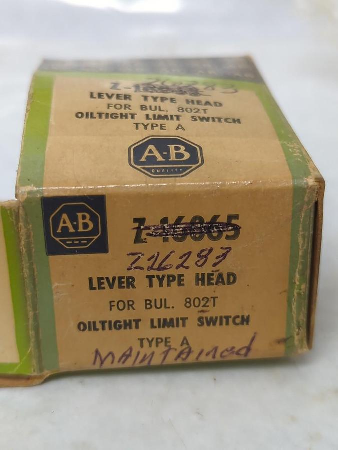 ALLEN-BRADLEY,Z-26283,OILTIGHT LIMIT SWITCH LEVER TYPE HEAD NOS