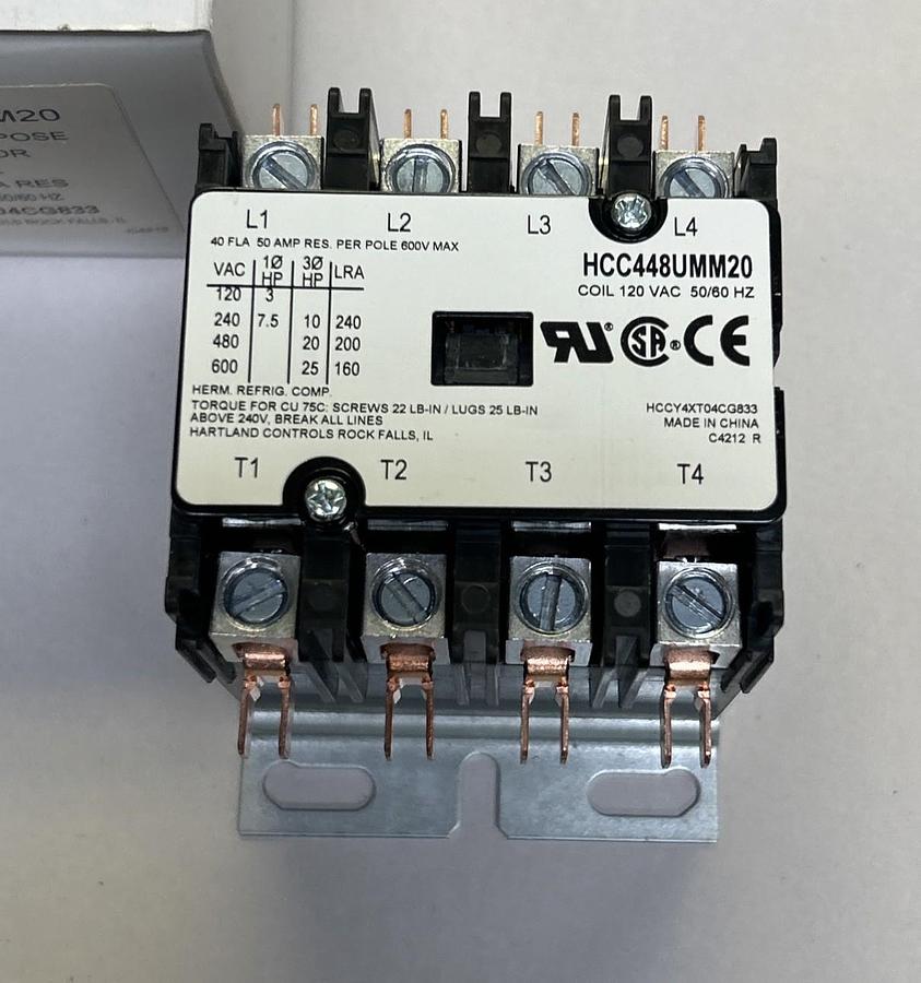 HARTLAND CONTROLS,HCC448UMM20,DEFINITE PURPOSE CONTACTOR NOS