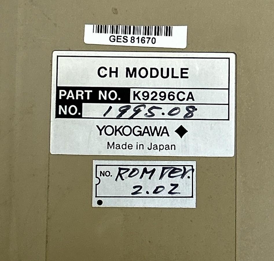 Used YOKOGAWA,K9296CA,CHANNEL MODULE