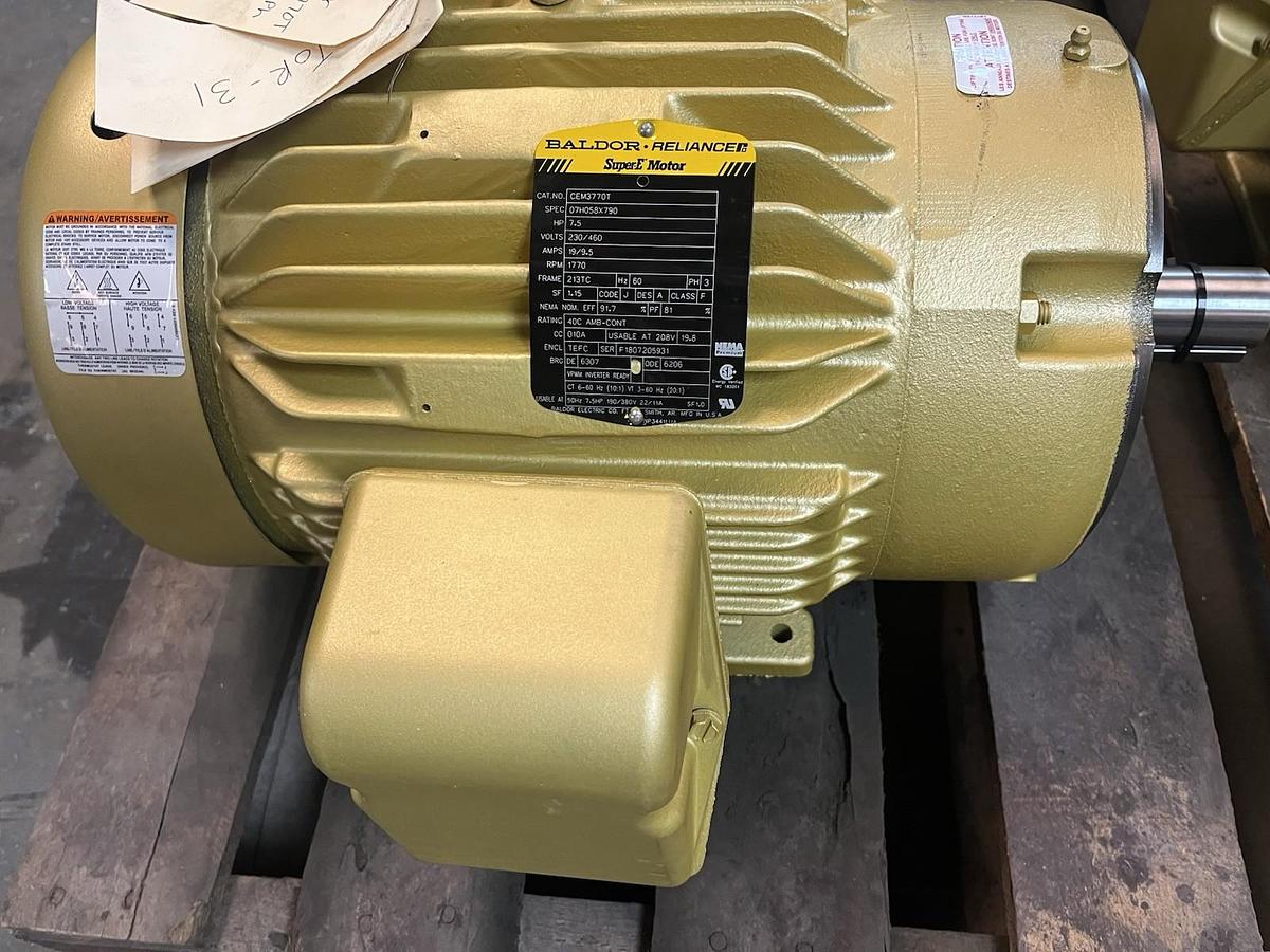 BALDOR,CEM3770T,SUPER E MOTOR 7.5HP 3PH 1770RPM 213TC