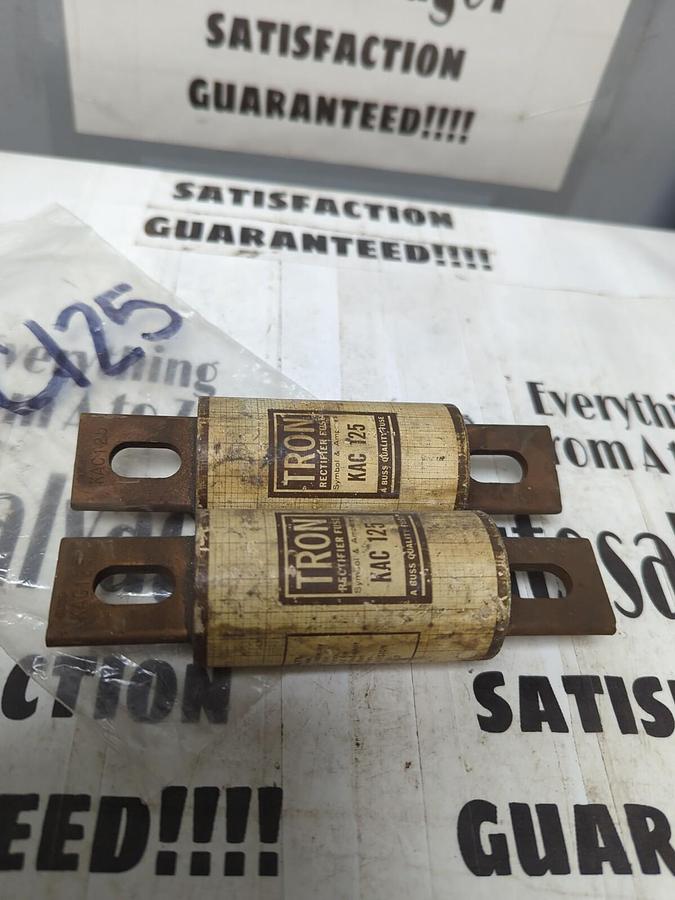 BUSS,KAC-125,RECTIFIER FUSES 125A/600V LOT OF 2 NOS