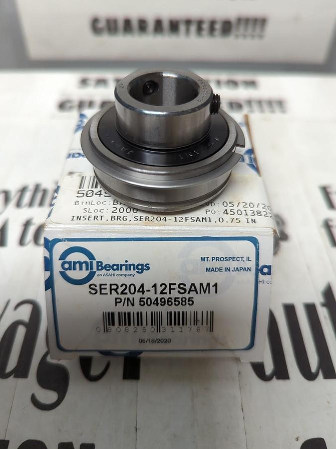 AMI BEARING,SER204-12FSAM1,INSERT BEARING SET SCREW COLLAR W/SNAP RING 3/4INBORE