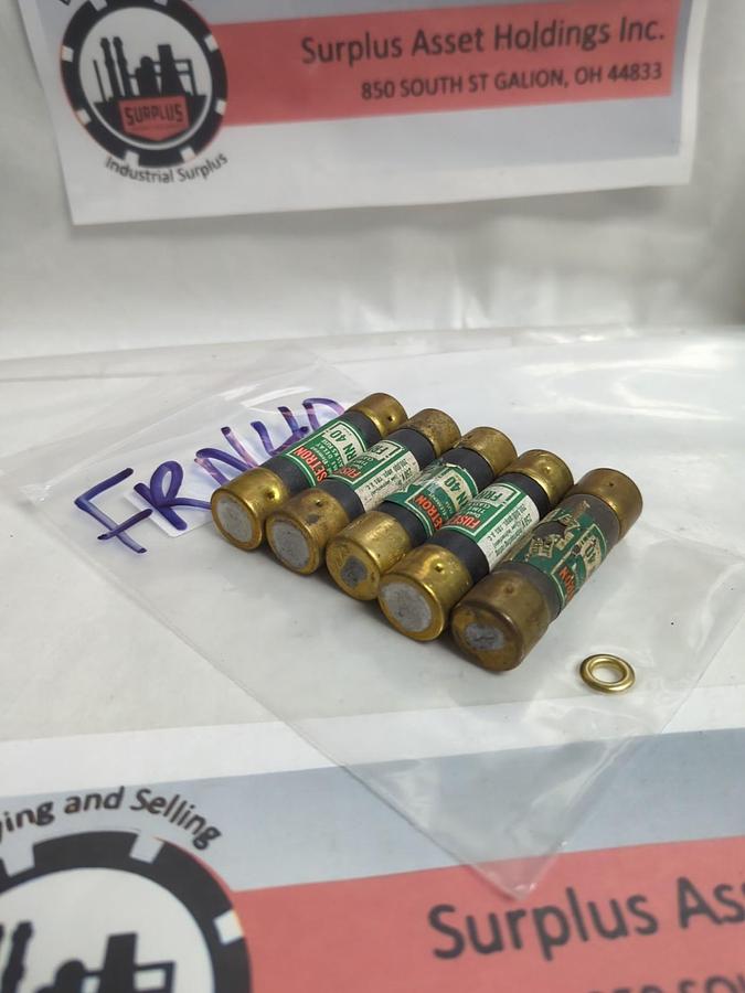 Used COOPER BUSSMANN,FRN-40,FUSETRON 40 AMP FUSE LOT OF 5 PRE-OWNED