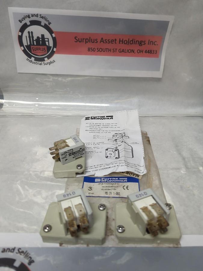 FERRAZ SHAWMUT,P31007C,MICROCONTACT MICROSWITCH MS 7V 1-9BS LOT OF 3 NOS