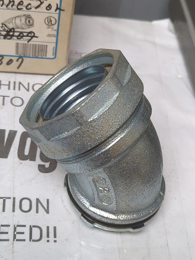 O-Z GEDNEY,4Q-4200,2 INCH 45 DEG LIQUID TIGHT CONDUIT CONNECTORS BOX OF 2 NEW