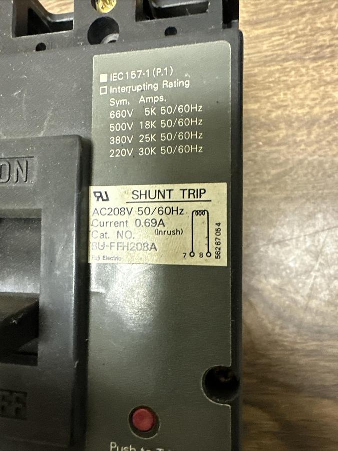 Used Fuji Electric,BU-ESB3015,15AMP 3 Pole 600VAC Circuit Breaker
