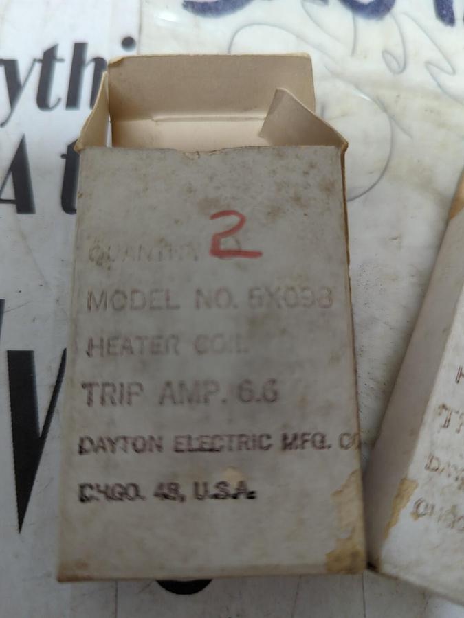 DAYTON ELECTRIC,5X098,HEATER COIL TRIP AMP 6.6 LOT OF 3 NOS
