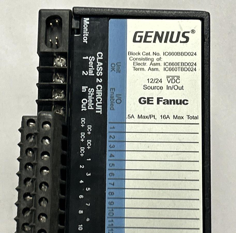 Used GE FANUC,IC660BBD024,GENIUS BLOCK ELECTRONIC MODULE