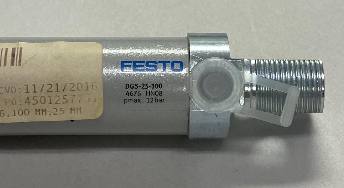 FESTO,DGS-25-100,CYLINDER 12BAR 25MM BORE 100MM STROKE NEW
