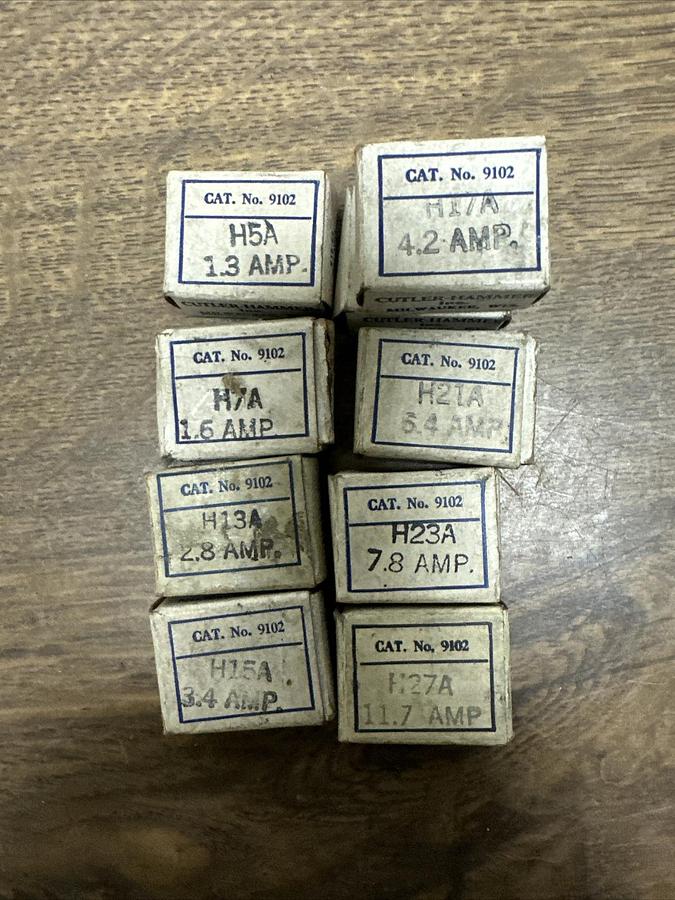 Cutler Hammer,Heater Coils, Lot of 9 see Description For List