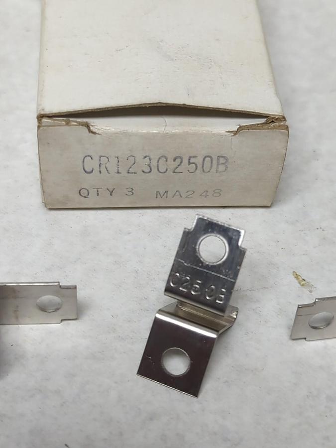 GENERAL ELECTRIC,CR123C250B,THERMAL OVERLOAD HEATER ELEMENTS BOX OF 3 NOS