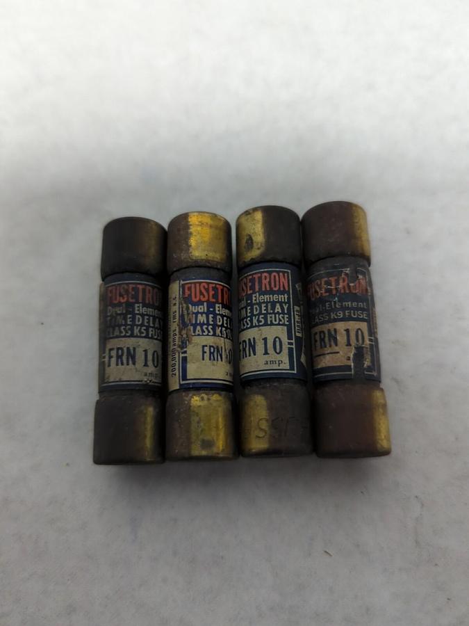 Used COOPER BUSSMANN,FRN-10,FUSETRON 10 AMP FUSE LOT OF 4 PRE-OWNED
