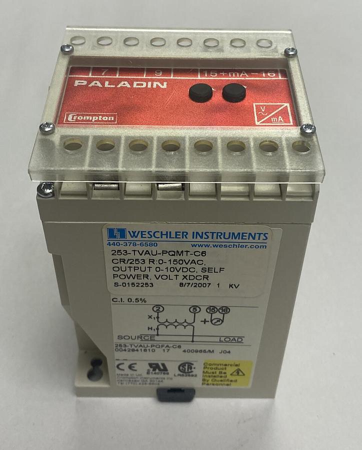 Crompton,253-TVAU-PQMT-C6,Transducer NOS