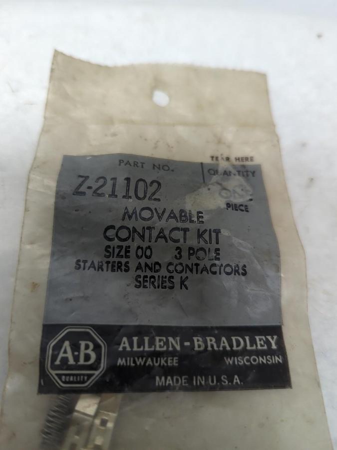 ALLEN BRADLEY,Z-21102,MOVABLE CONTACT KIT 3-POLE SIZE 00 SERIES K NOS