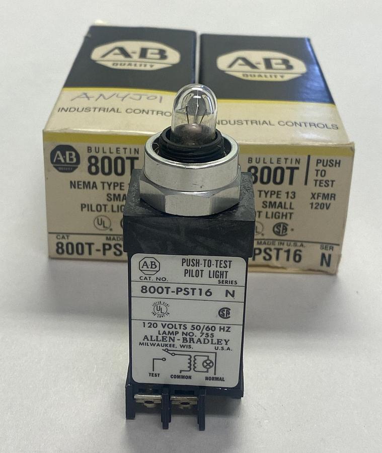 ALLEN BRADLEY,800T-PST16,SER N PILOT LIGHT LOT OF 2 NEW
