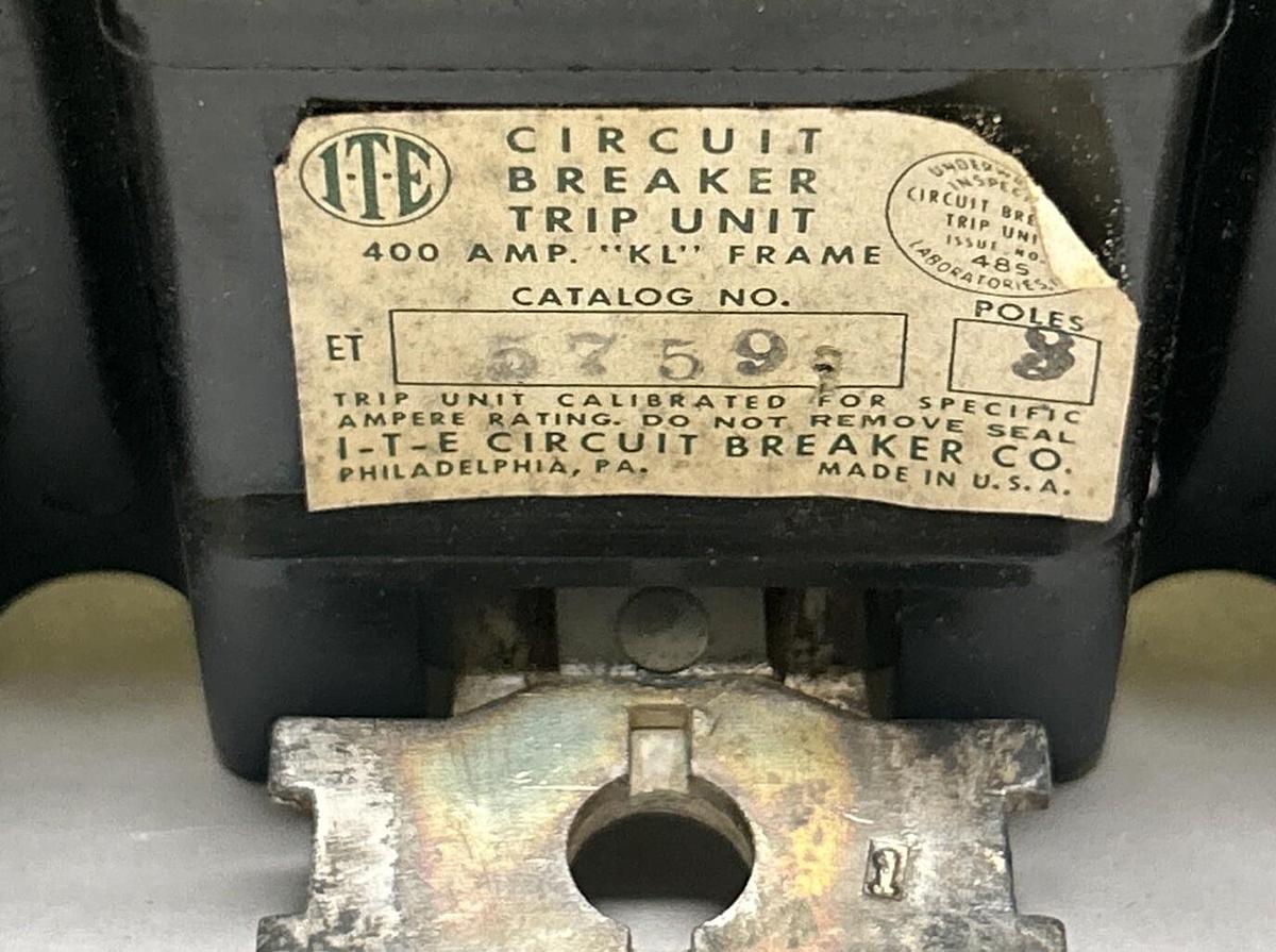 Used ITE,ET5759,TRIP UNIT 400A 3P