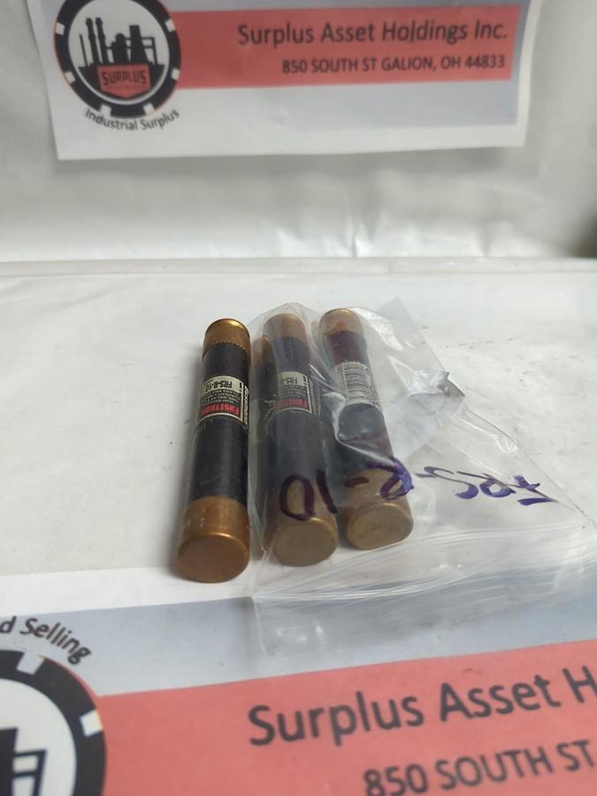 Used COOPER BUSSMANN,FRS-R-10,FUSETRON FUSE 10 AMP LOT OF 3 PRE-OWNED