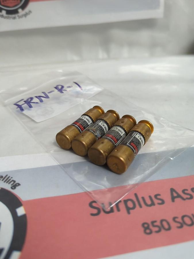 Used COOPER BUSSMANN,FRN-R-1,FUSETRON 1 AMP FUSE LOT OF 4 PRE-OWNED