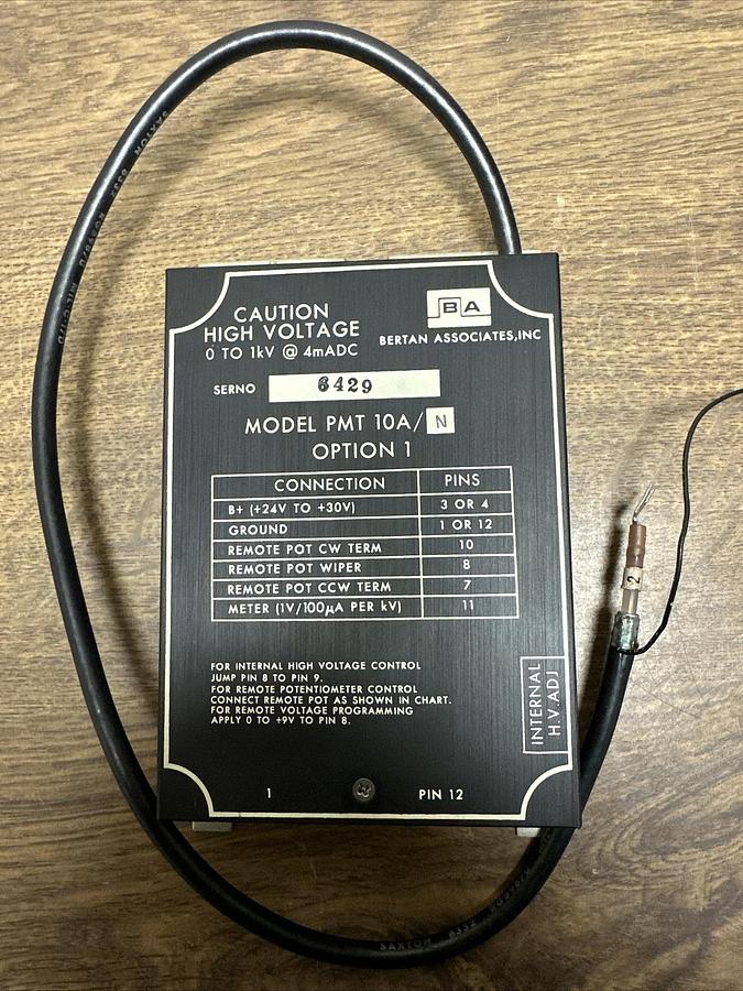 Used Bertan Associates,PMT 10A/N,Power Supply