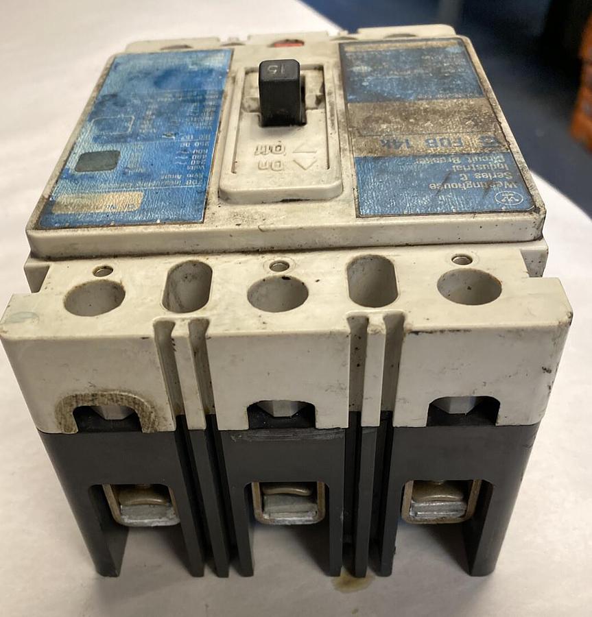 Used Westinghouse,FDB3015,Circuit Breaker 15AMP 600V 3 Pole