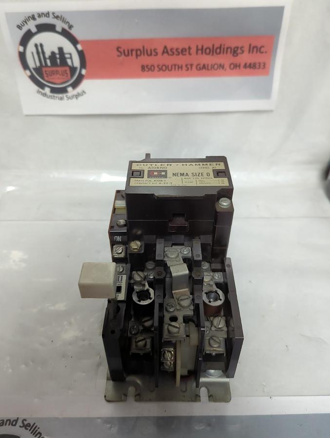 Used CUTLER-HAMMER,A10BN0,MOTOR STARTER 18 AMP 3-POLE SIZE 0 PRE-OWNED