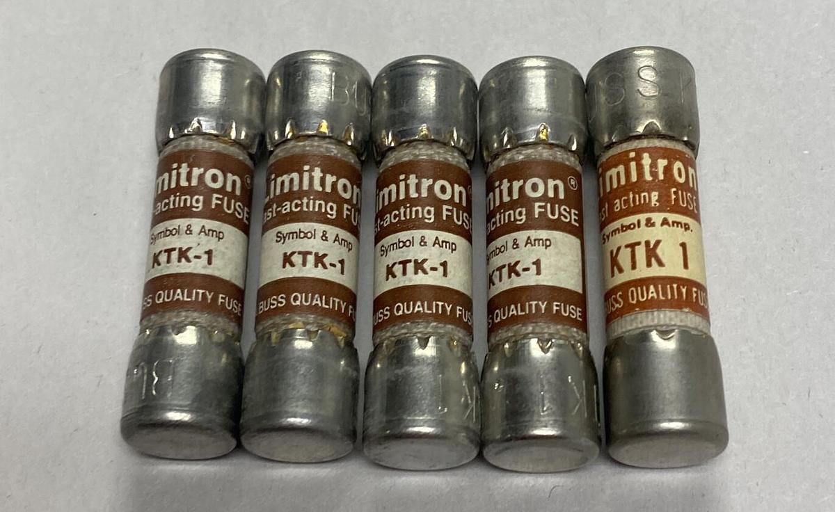 COOPER BUSSMANN,KTK-1,LIMITRON 1 AMP FUSE LOT OF 5 NEW NO BOX