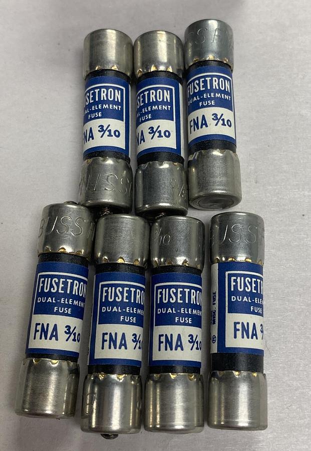 COOPER BUSSMANN,FNA 3/10,Fusetron Fuse Lot Of 7 NOS