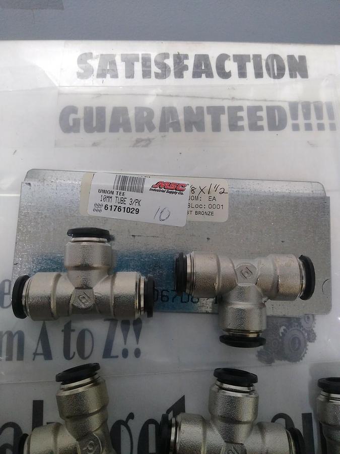 TUBE UNION T,961761029,10MM PUSH-TO-CONNECT LOT OF 10 NOS