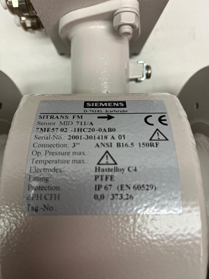 SIEMENS,MID-711/A,SITRANS FM 3" FLOW METER 7ME57 02-1HC20-0AB0