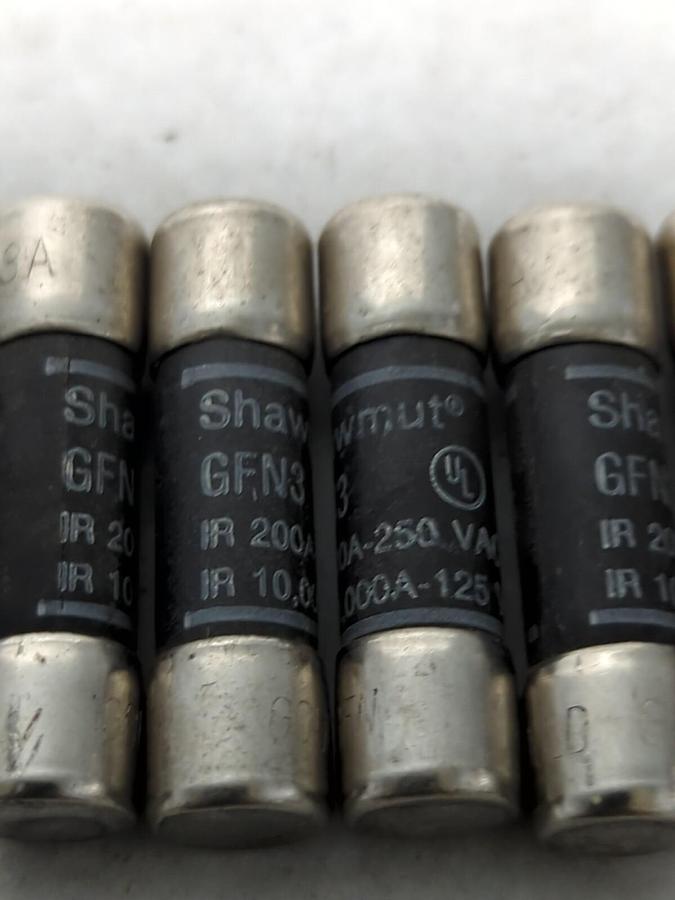 Used SHAWMUT,GFN3,FUSE 200 AMP LOT OF 6 PRE-OWNED