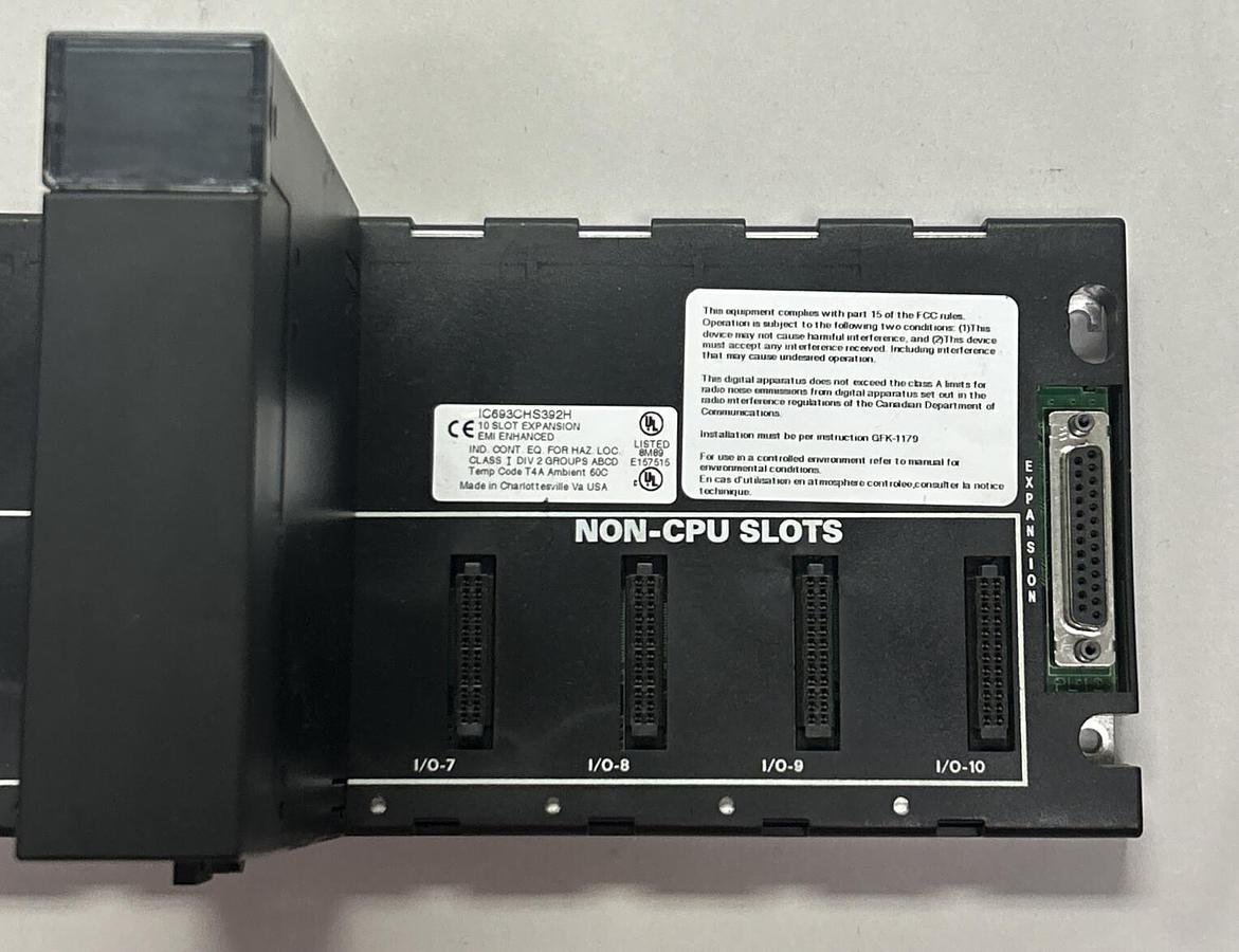 Used GE FANUC,IC693CHS392H,10-SLOT EXPANSION RACK WITH FILLER MODULE