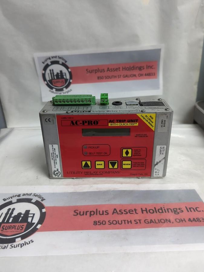Used UTILITY RELAY COMPANY,T-361-2,AC-PRO AC TRIP UNIT PRE-OWNED