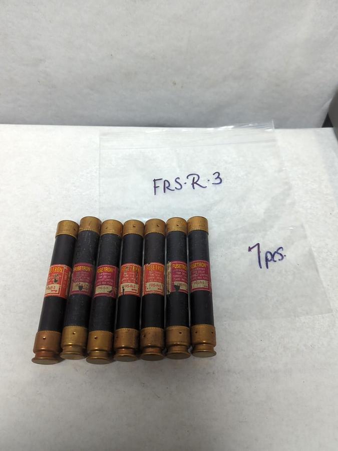 Used COOPER BUSSMANN,FRS-R-3,FUSETRON 3 AMP FUSE LOT OF 7 PRE-OWNED