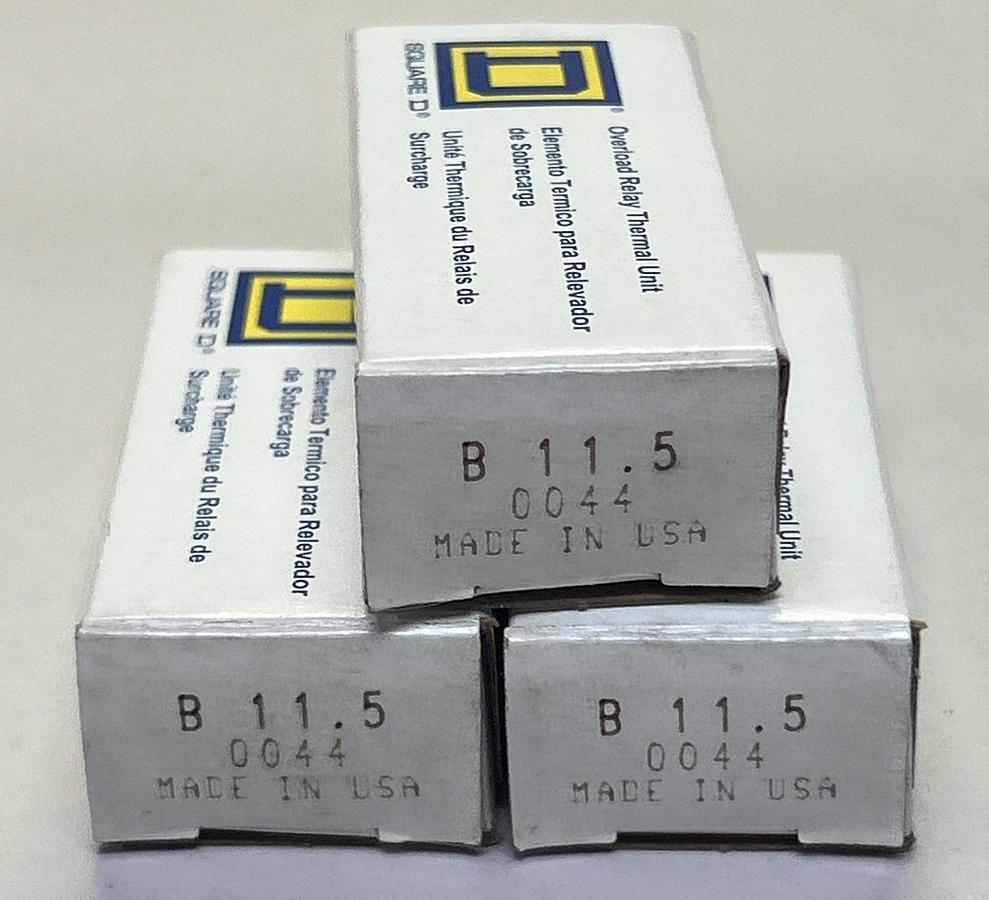 SQUARE D,B11.5,THERMAL OVERLOAD HEATER ELEMENT LOT OF 3 NOS